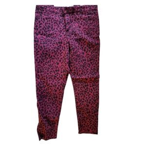 NEW SOCIAL STANDARD animal print mid rise ankle skinny pant 12
